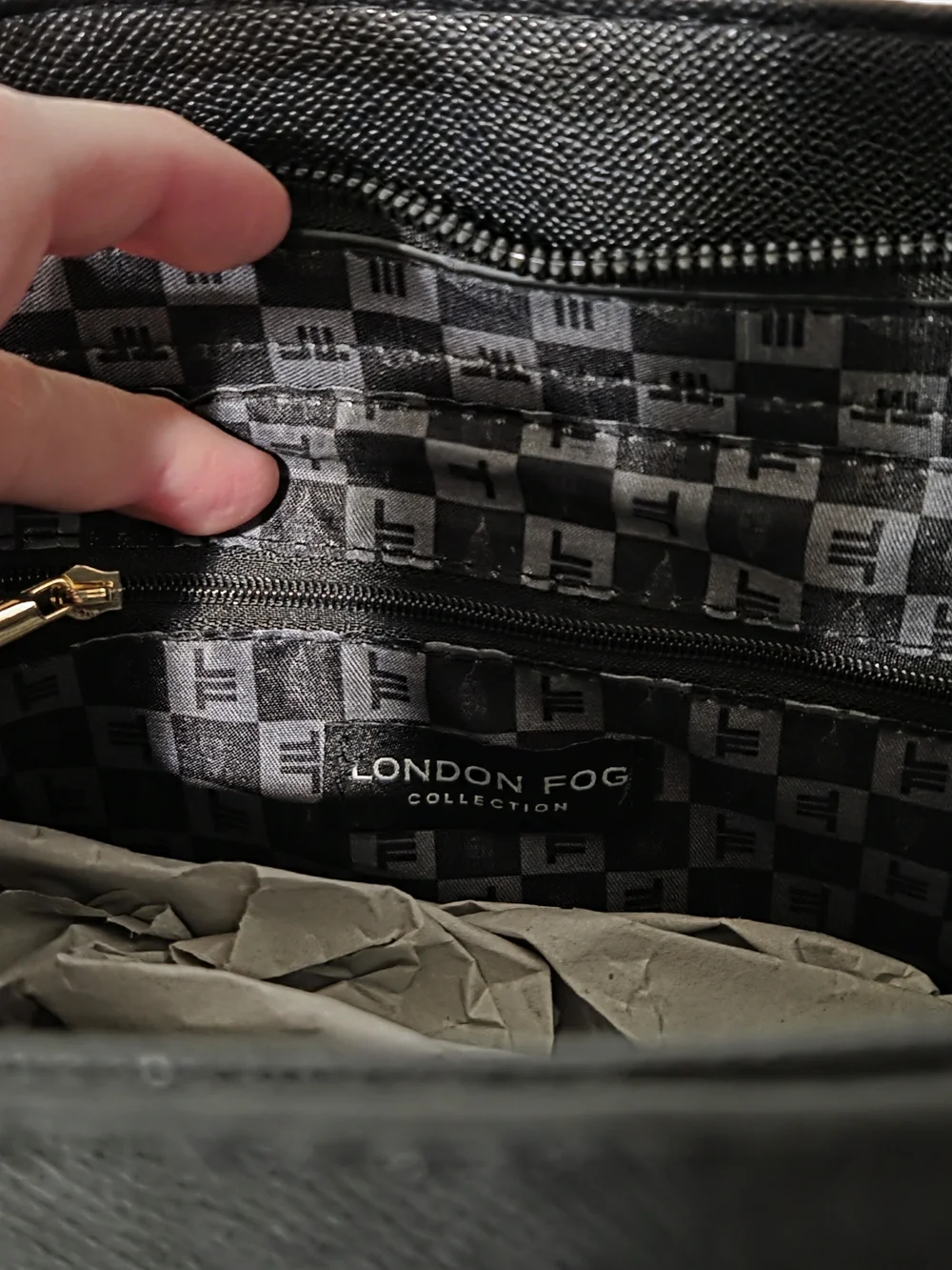 London Fog Black Studded Tote
